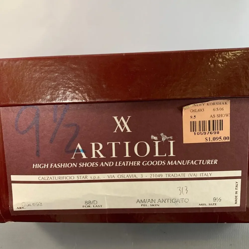 ARTIOLI Size 9.5 Brown Cognac Color Block Leather Oxford Lace Up Shoes